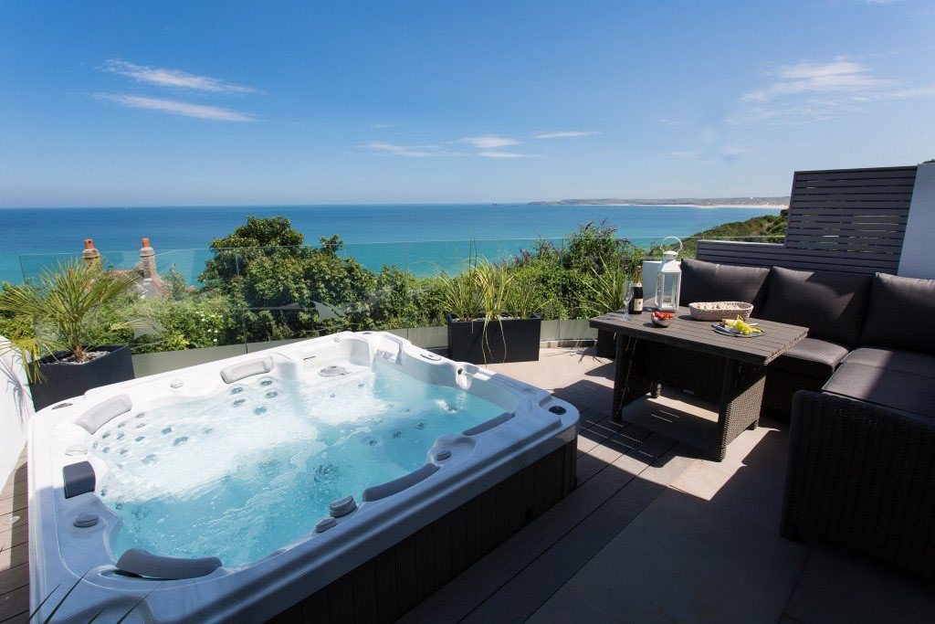 Hot Tub at One Atlantic Watch, Carbis Bay, Cornwall